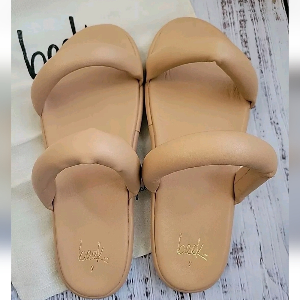 BEEK Leather Pintail Handmade Double Band Sandals Slide Size 9 NEW NIB - Picture 6 of 8